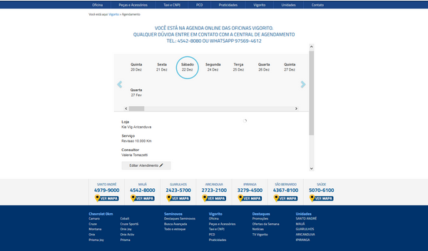 Sua concessionária faz agendamento online?